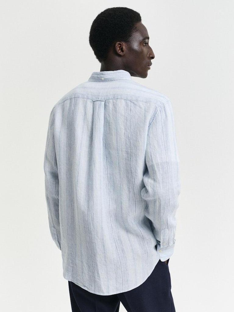 Reg Linen stripe shirt-Skjorte-Gant-Aandahls