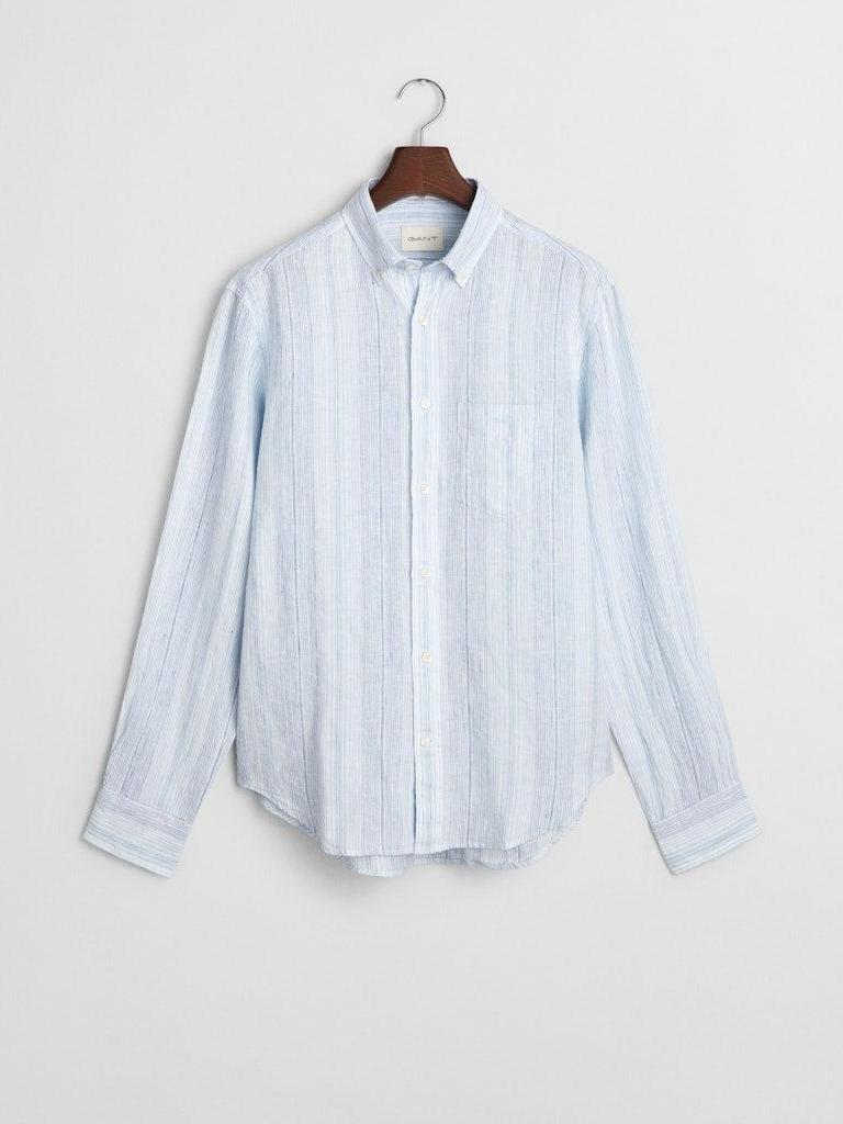 Reg Linen stripe shirt-Skjorte-Gant-Aandahls