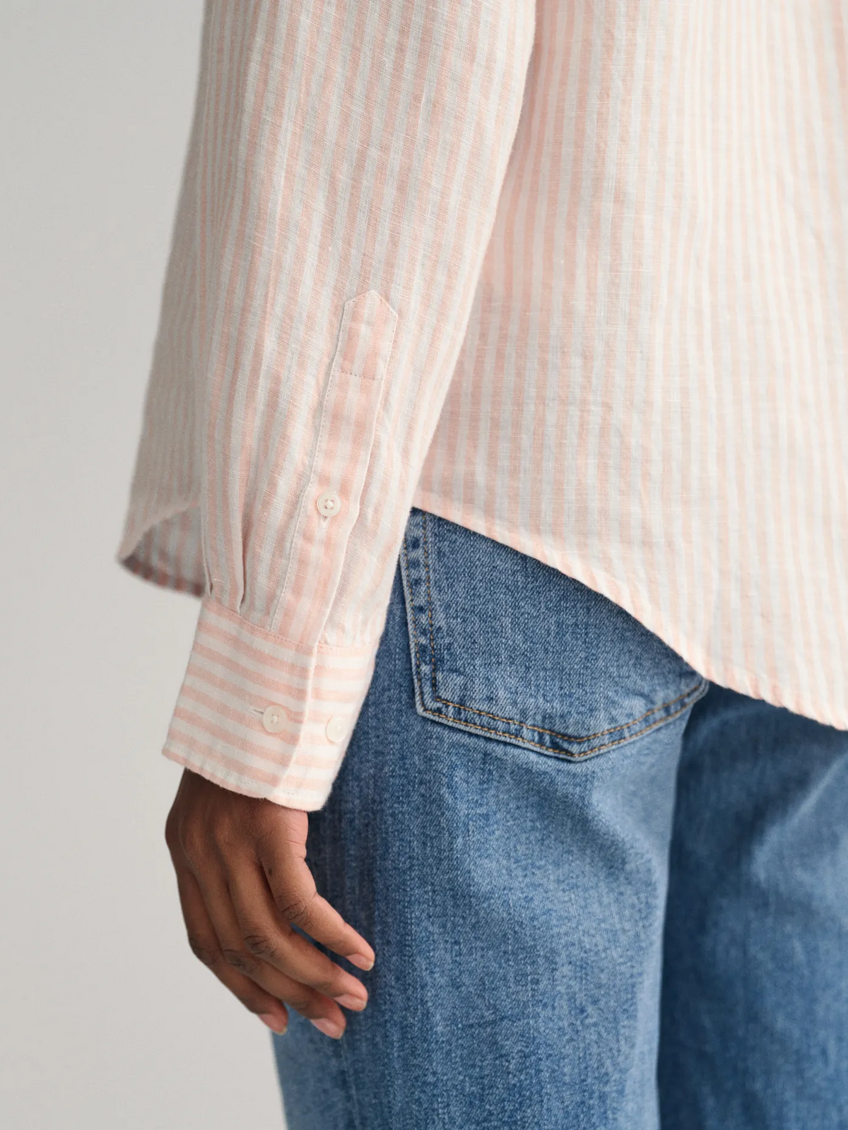 Reg Linen Stripe Shirt-Skjorter-Gant-Aandahls
