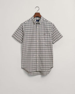REG POPLIN MICRO CHECK SS SHIRT-Skjorter-Gant-Aandahls