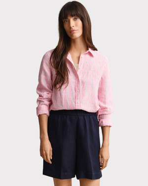Reg Striped Linen Ls Shirt