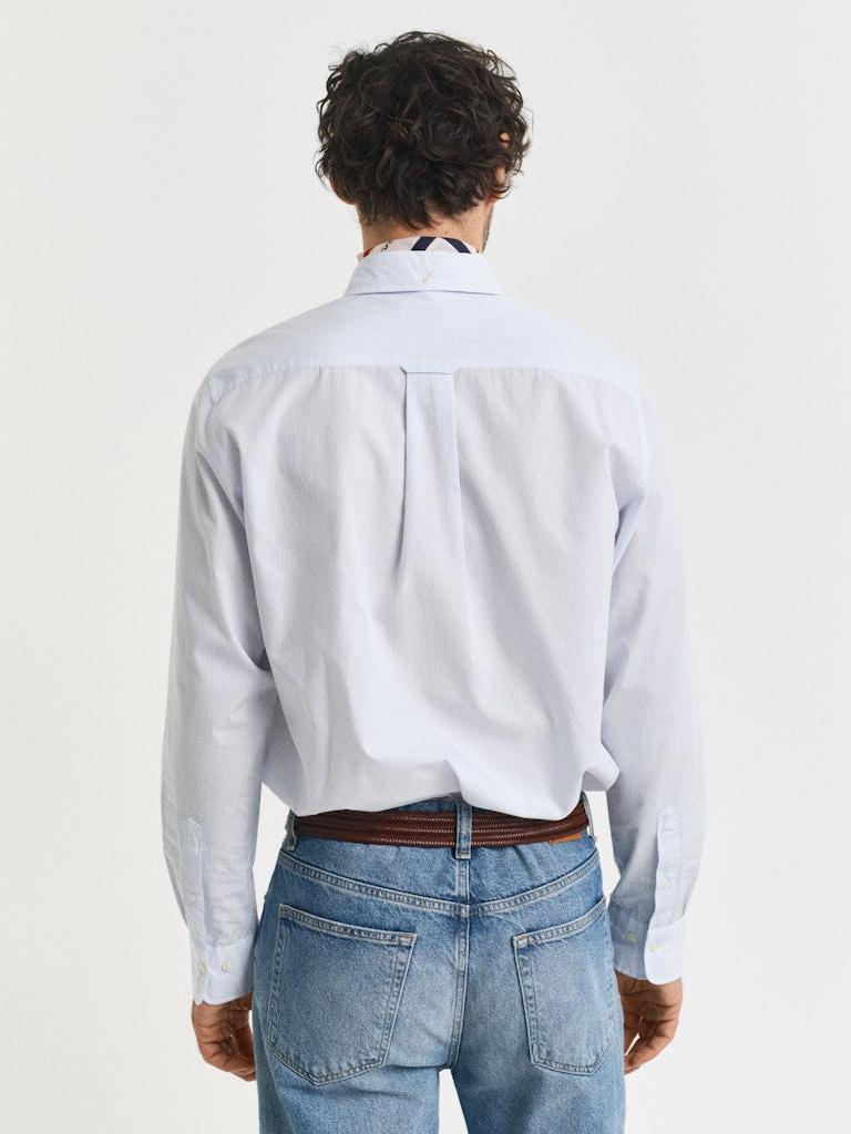Regular Fit Poplinskjorte Med Bankstriper