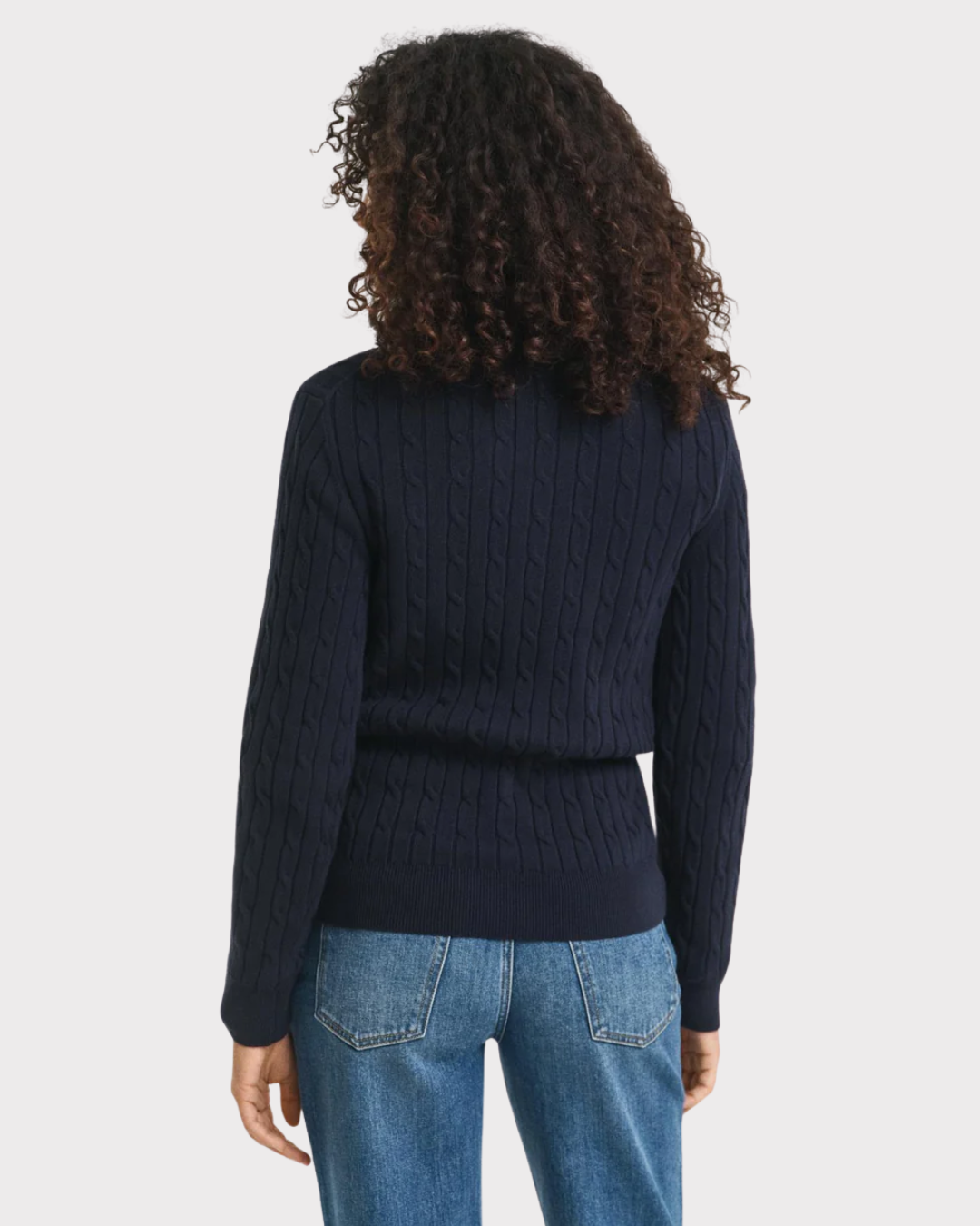 Stretch Cotton Cable Half-Zip