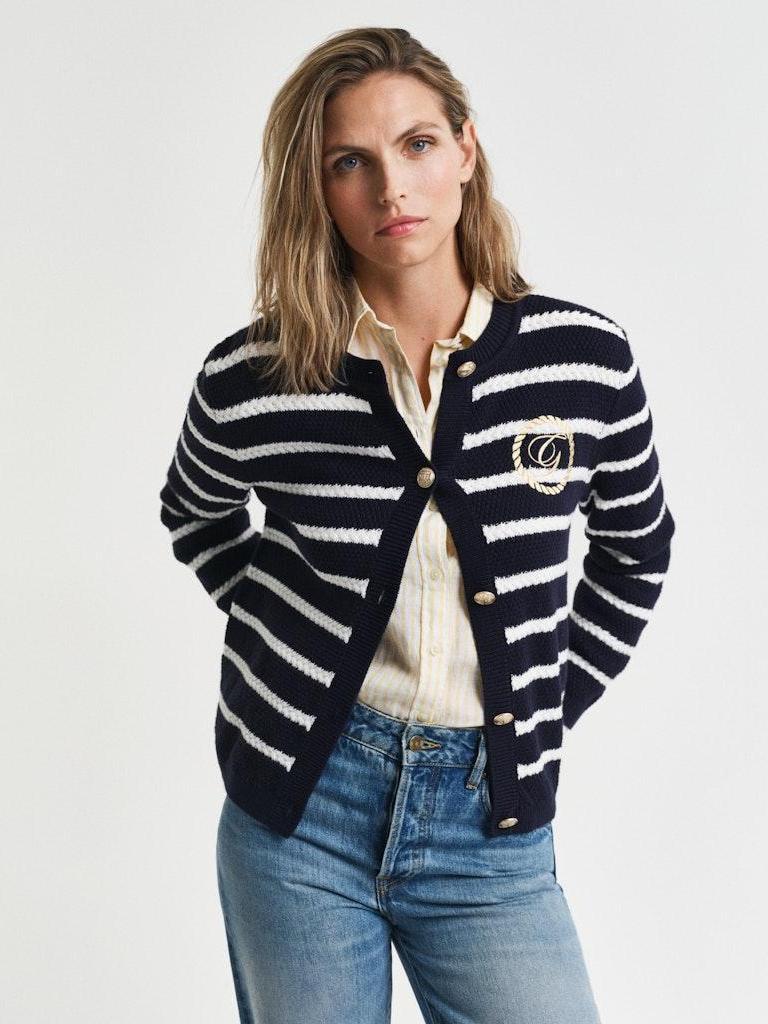 Striped knit jacket-Cardigan-Gant-Aandahls