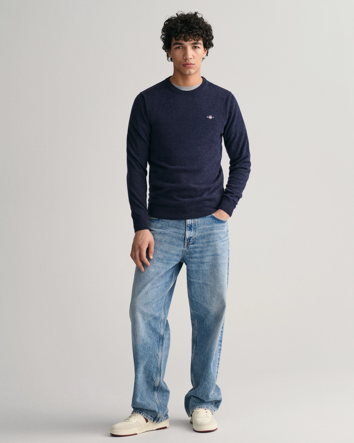 Superfine Lambwool C-neck-Strikk-Gant-Aandahls