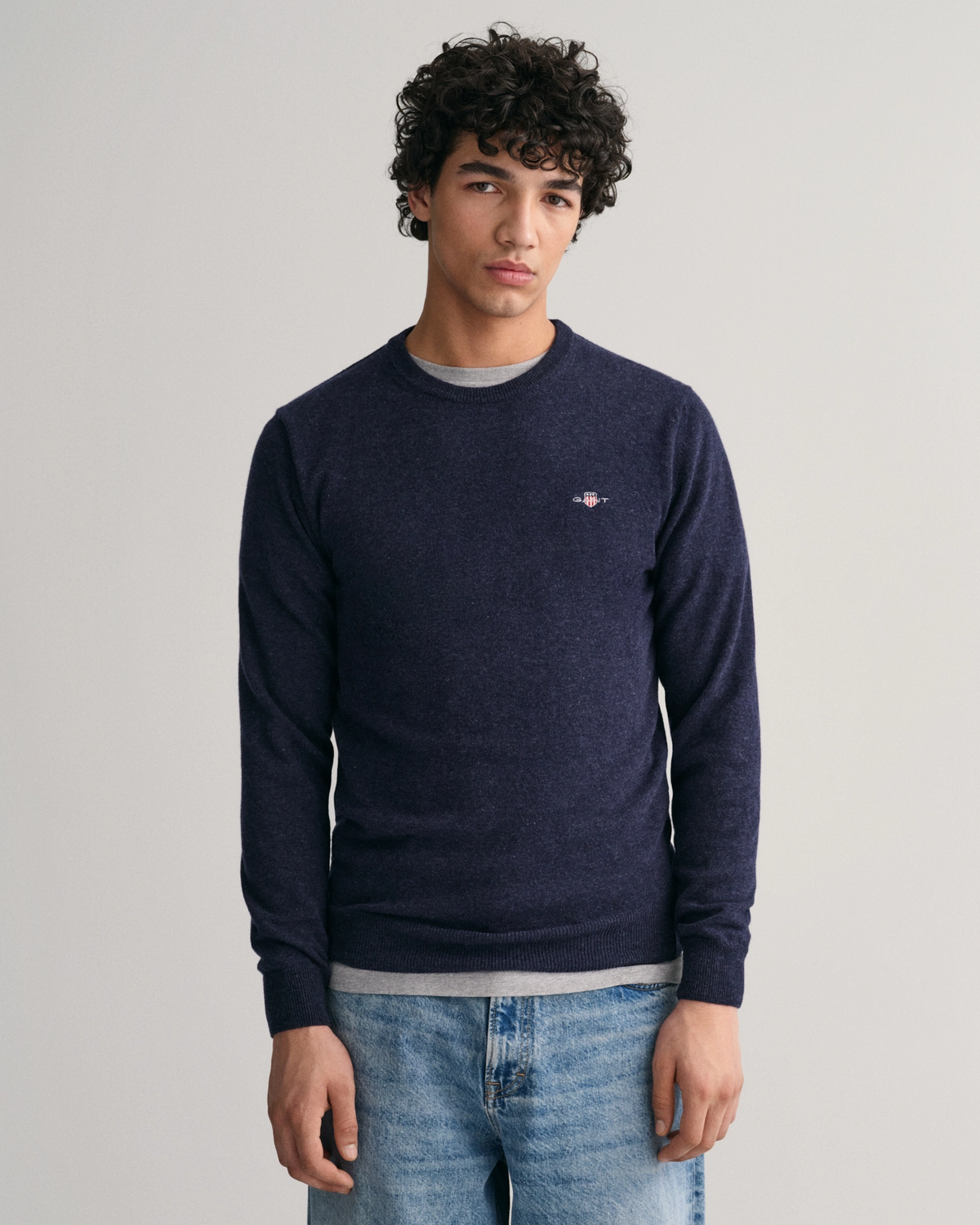 Superfine Lambwool C-neck-Strikk-Gant-Aandahls