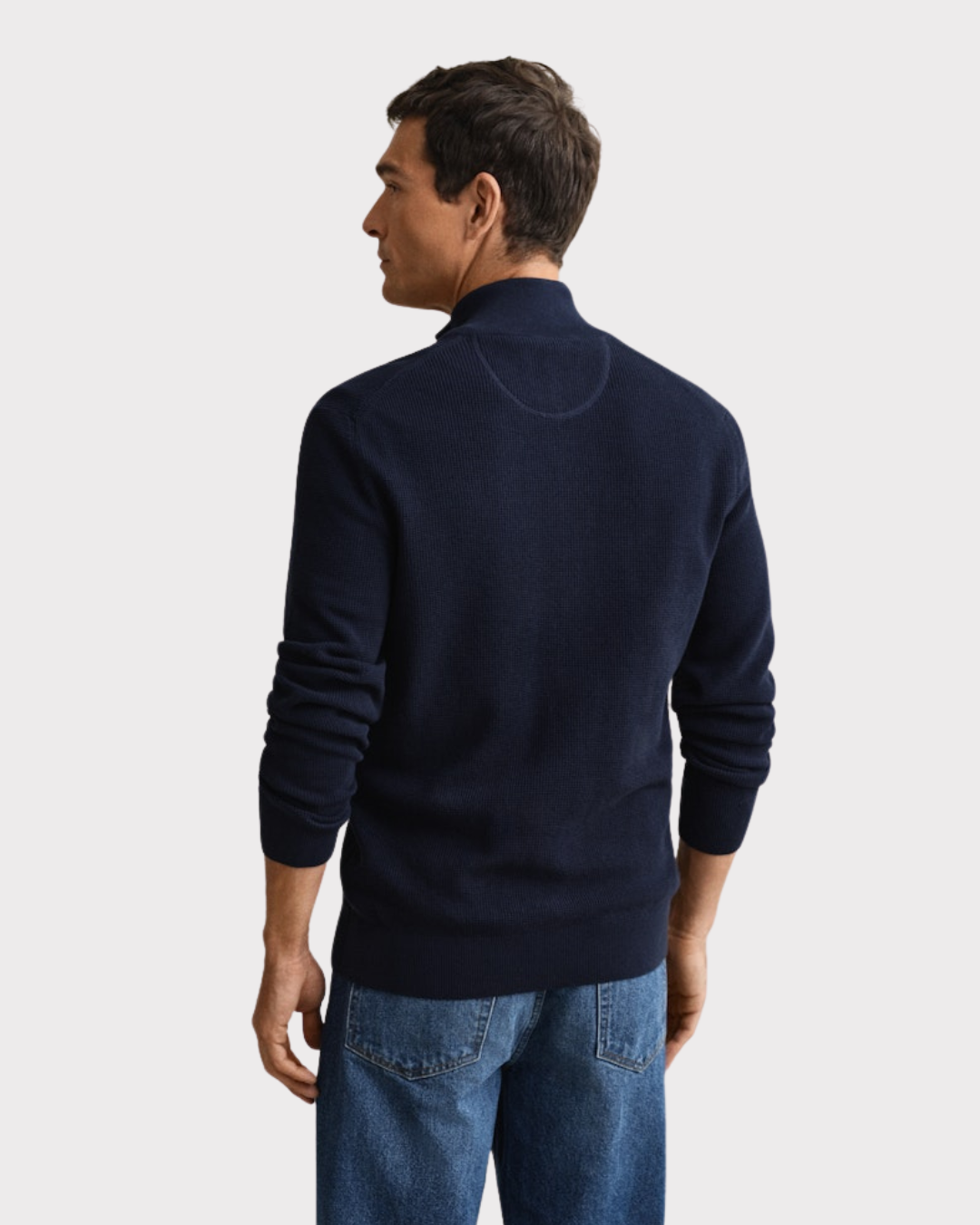 Waffle Knit Zip Cardigan