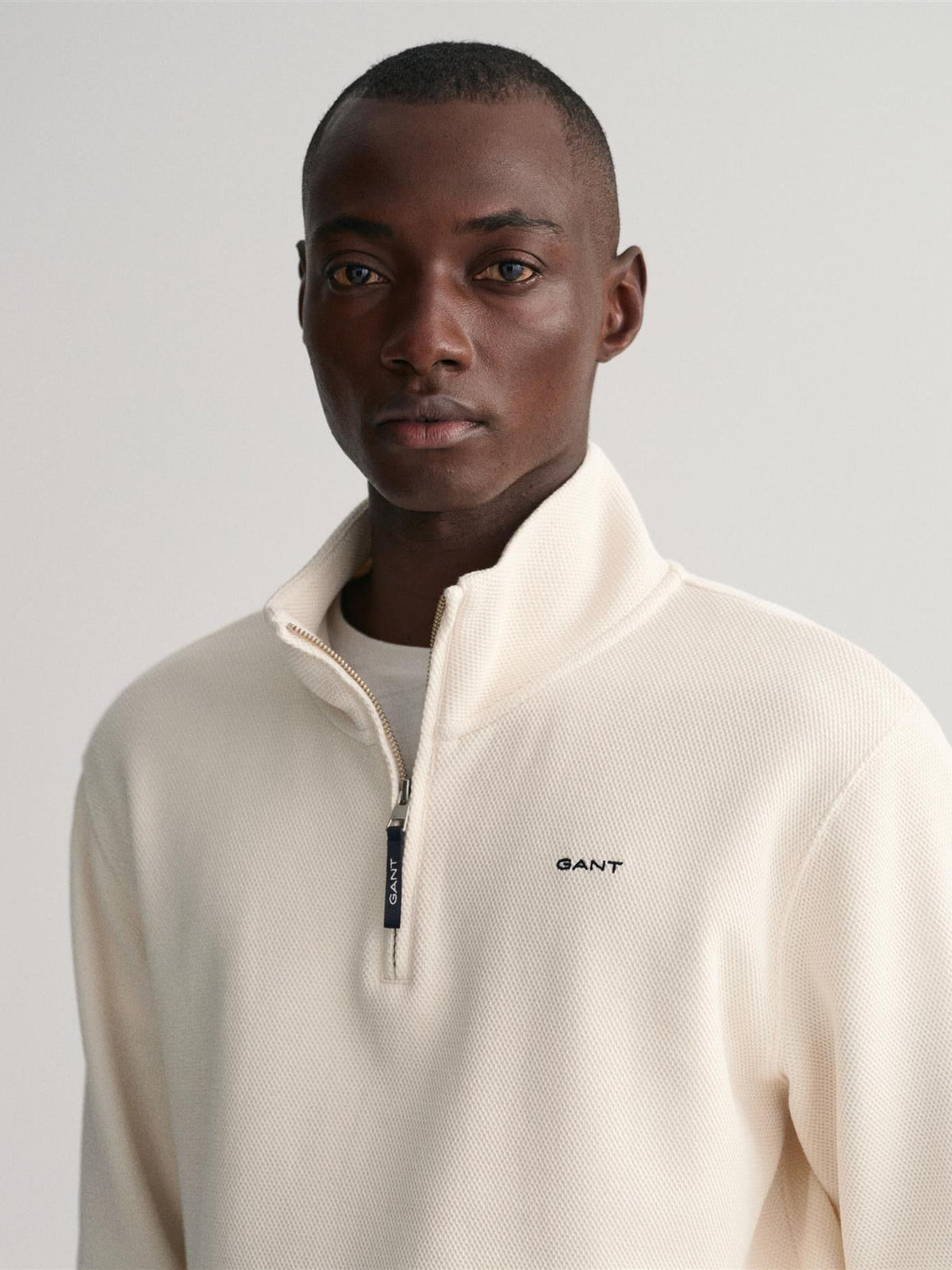 Waffle Texture Half Zip-Genser-Gant-Aandahls