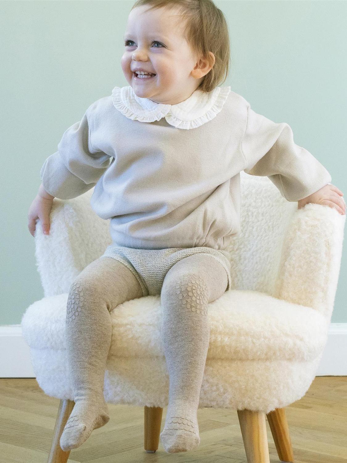 Crawling tights anti-slip wool-Strømper-GoBabyGo-Aandahls