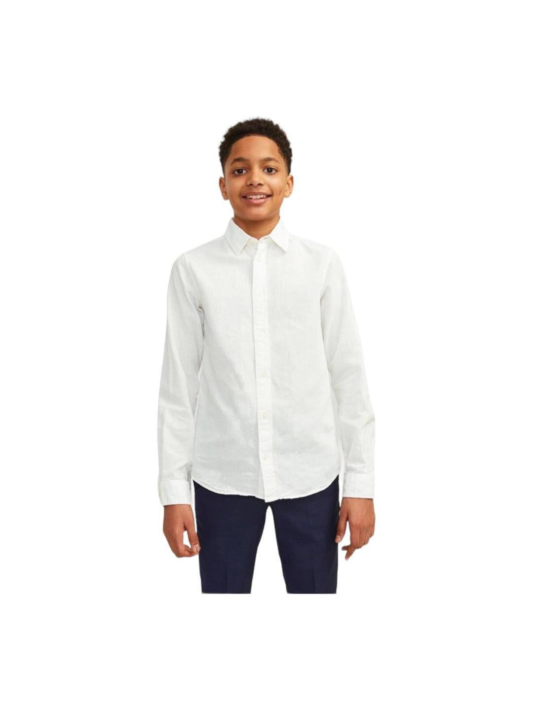 jjeLinen Blend Shirt LS SN JNR-Skjorter-Jack & Jones-Aandahls