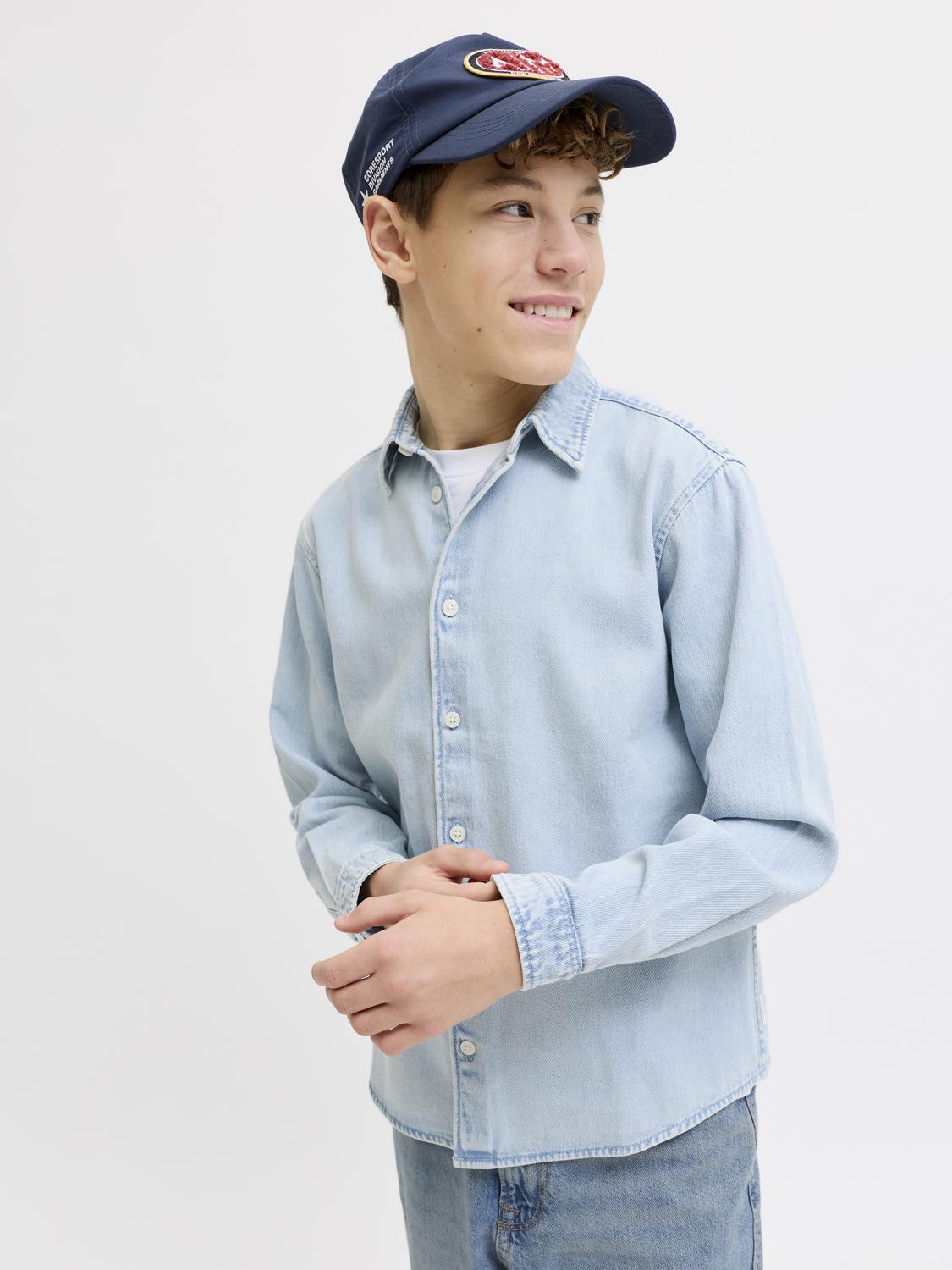 Jornorrebro Denim Shirt Ls Jnr-Overdel-JACK&JONES JUNIOR-Aandahls