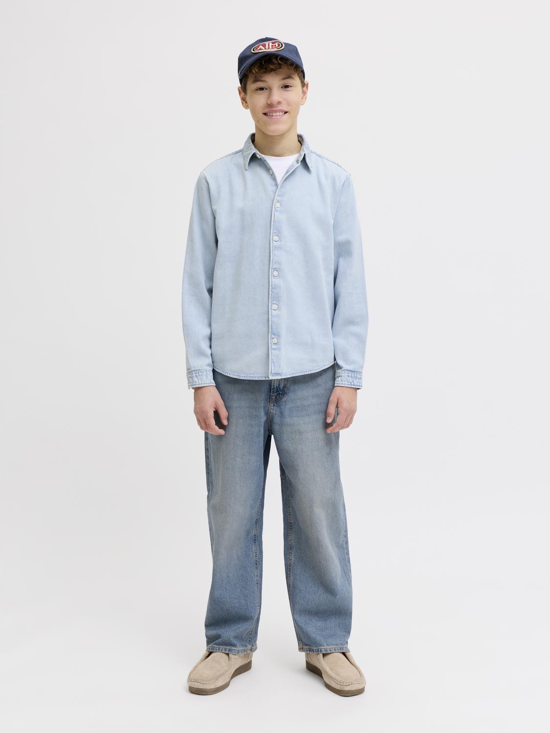 Jornorrebro Denim Shirt Ls Jnr-Overdel-JACK&JONES JUNIOR-Aandahls