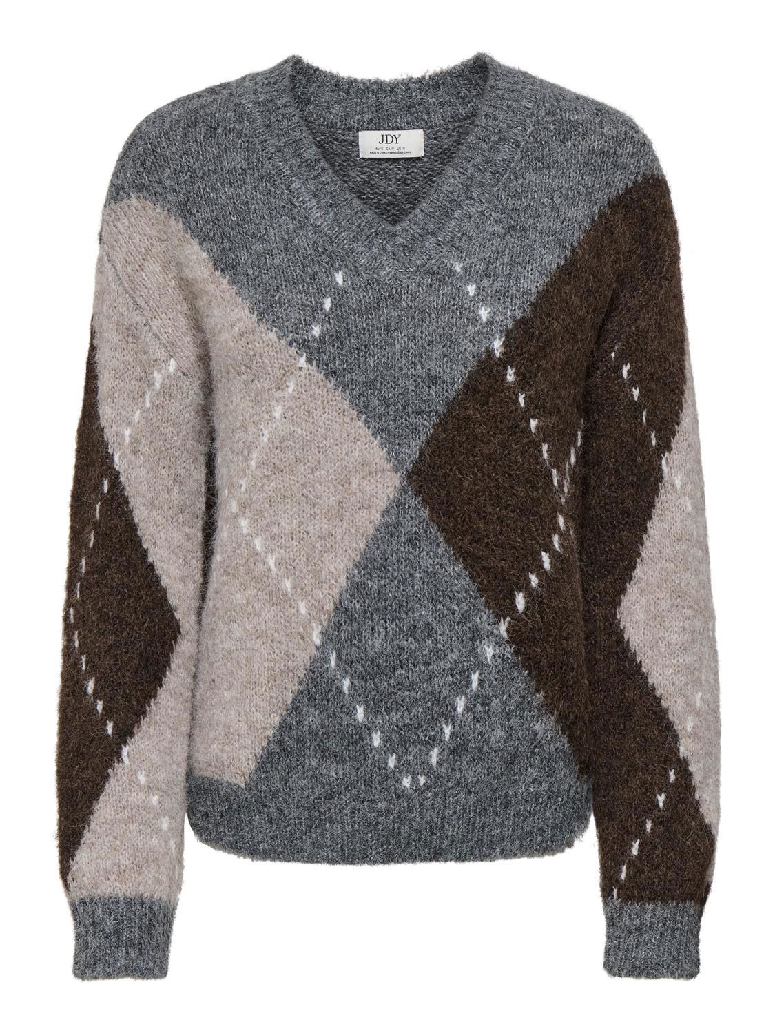 Jdyzoey L/s Vn Argyle Pullover
