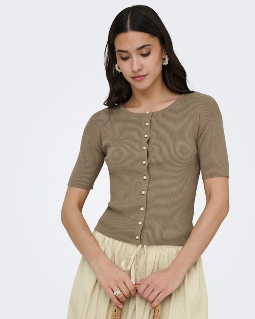 Jdygaby 2/4 O-Neck Pearl Cardigan Knt-Overdel-JdY-Aandahls