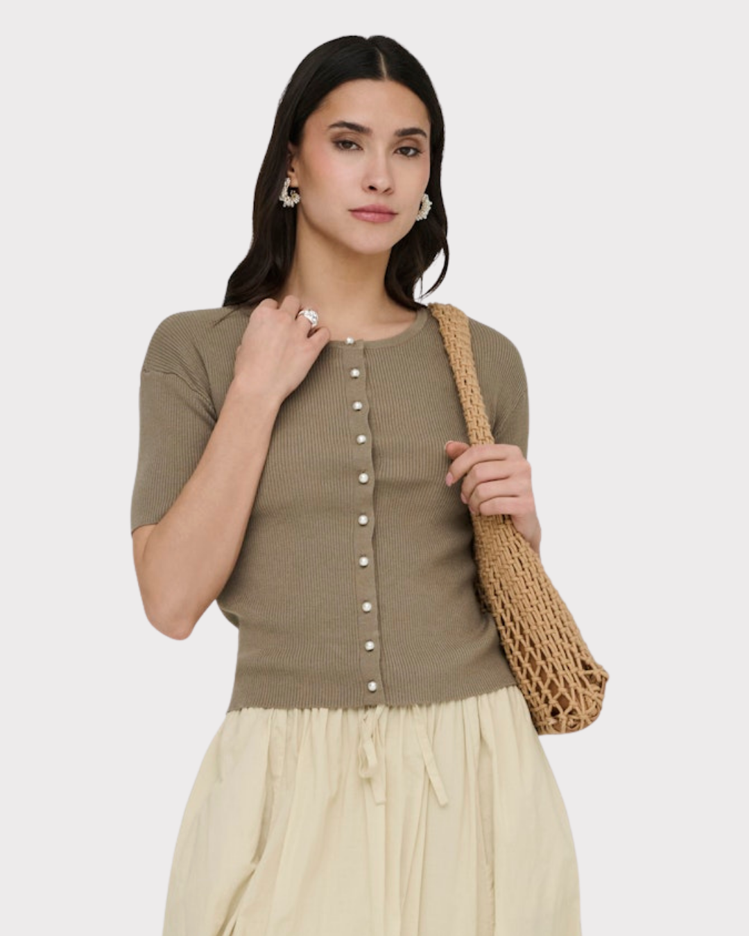 Jdygaby 2/4 O-Neck Pearl Cardigan Knt-Overdel-JdY-Aandahls