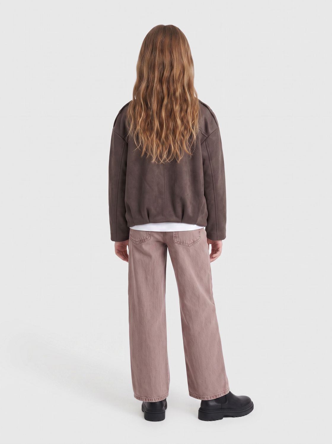 Kognia Faux Suede Bat Jacket Otw Grl