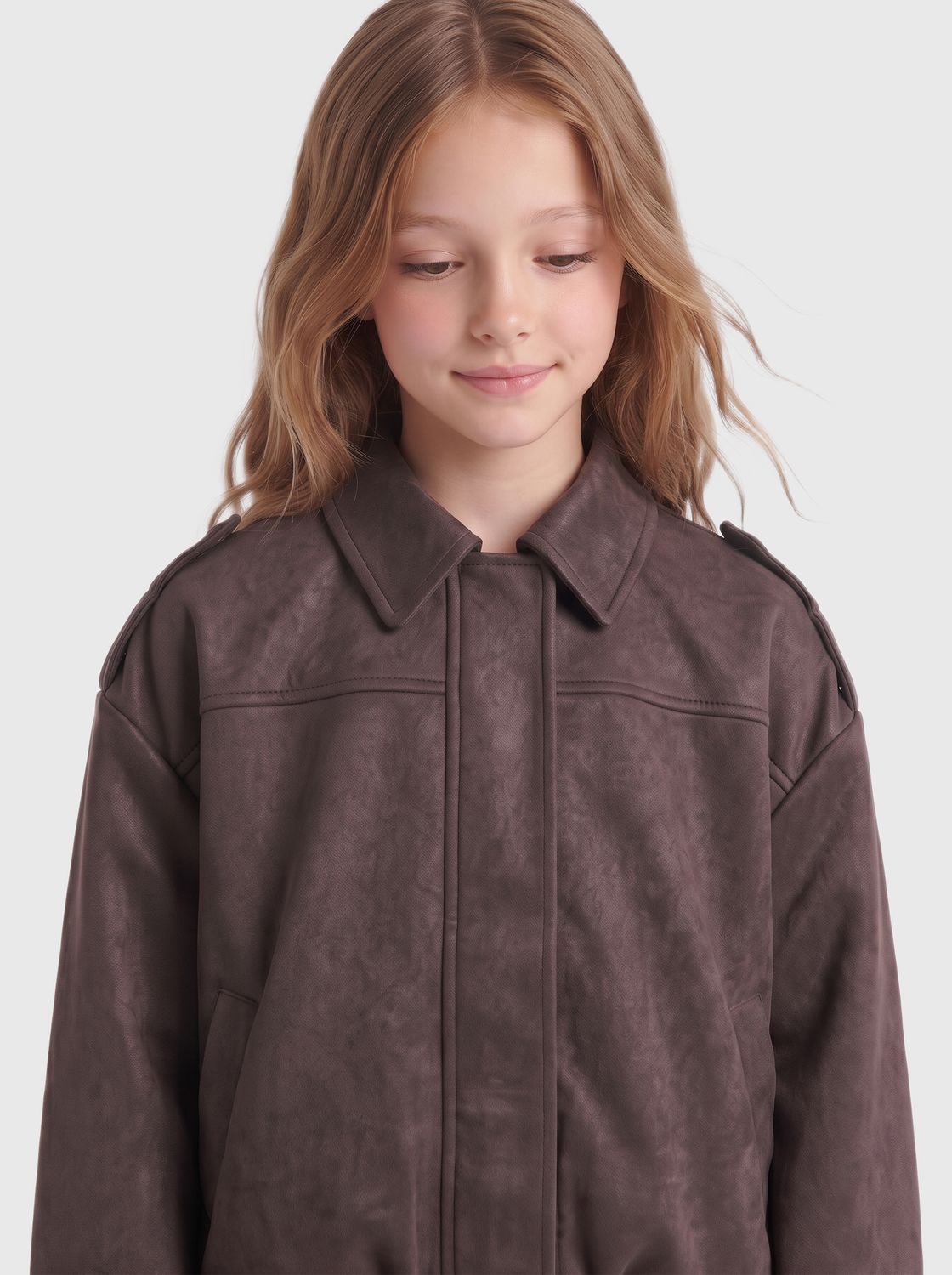 Kognia Faux Suede Bat Jacket Otw Grl