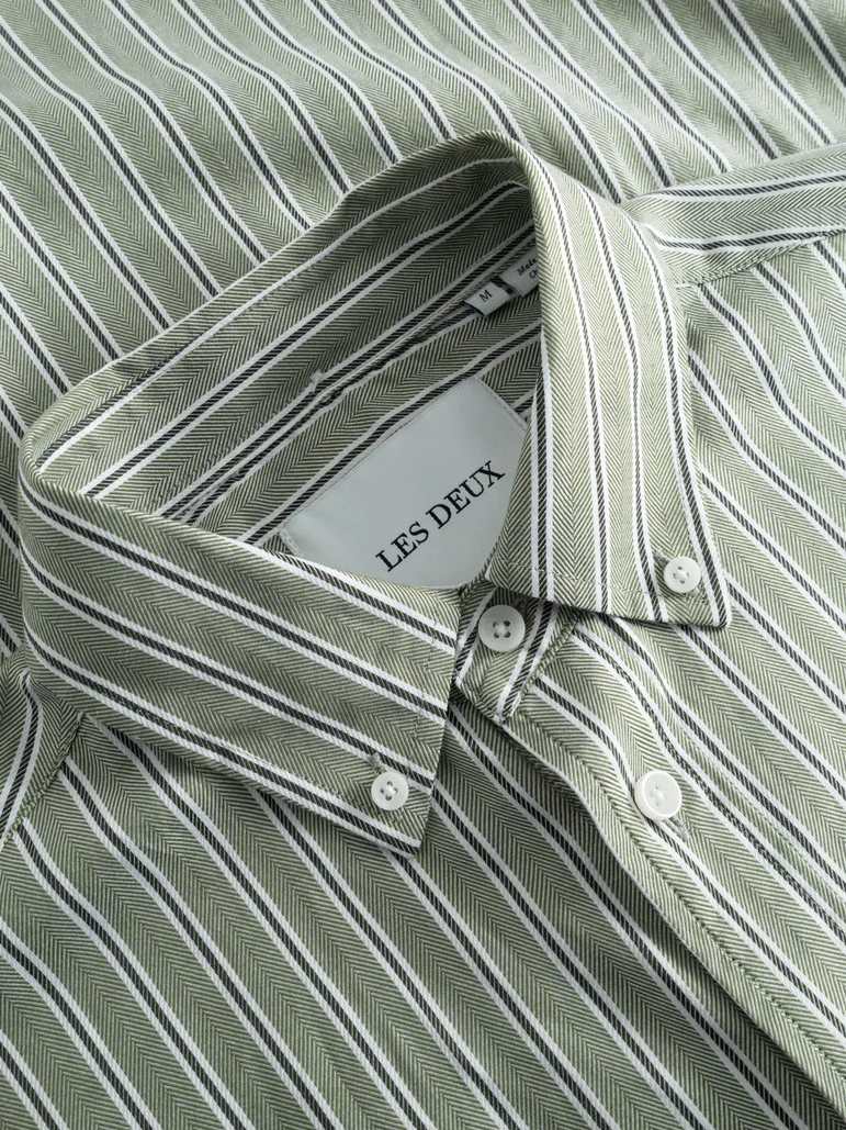 Kolton Herringbone Poplin Shirt-Skjorte-Les Deux-Aandahls
