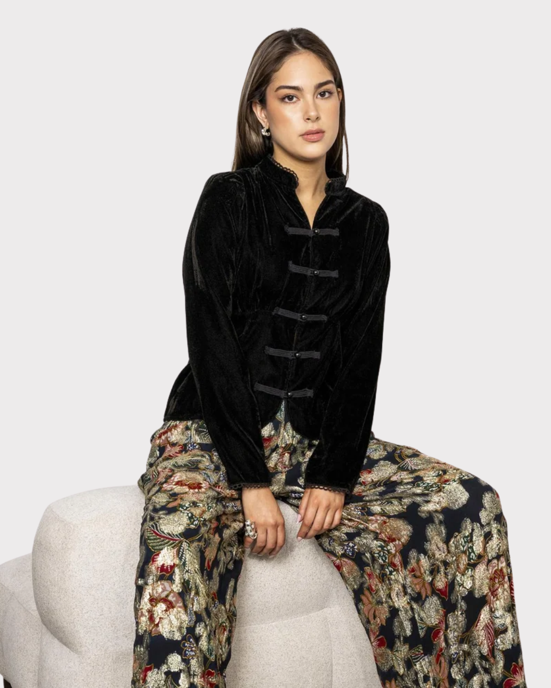 Amora Blouse Velvet Black