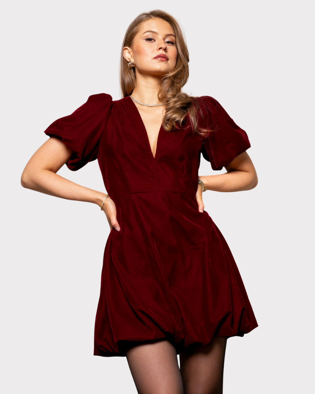 Blake Dress Velvet Bordeaux