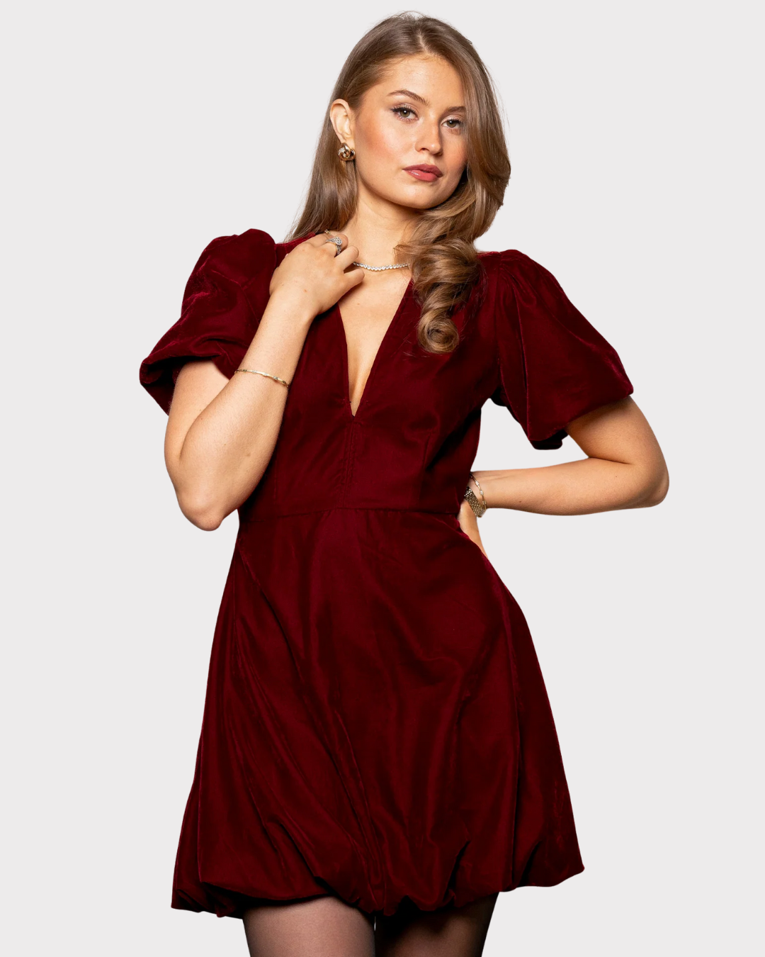 Blake Dress Velvet Bordeaux