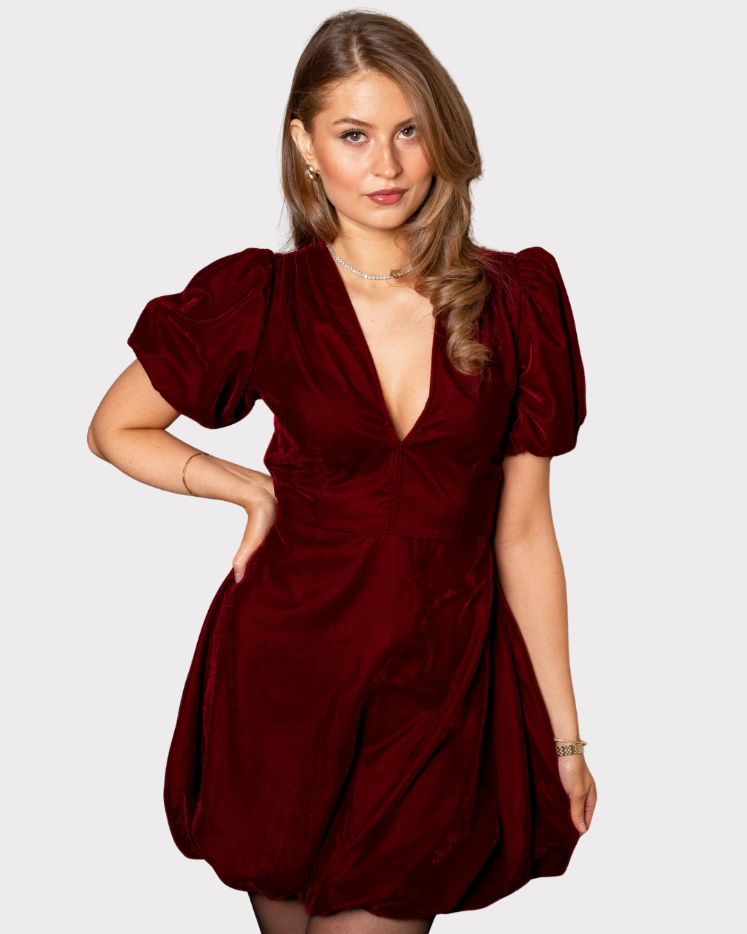 Blake Dress Velvet Bordeaux