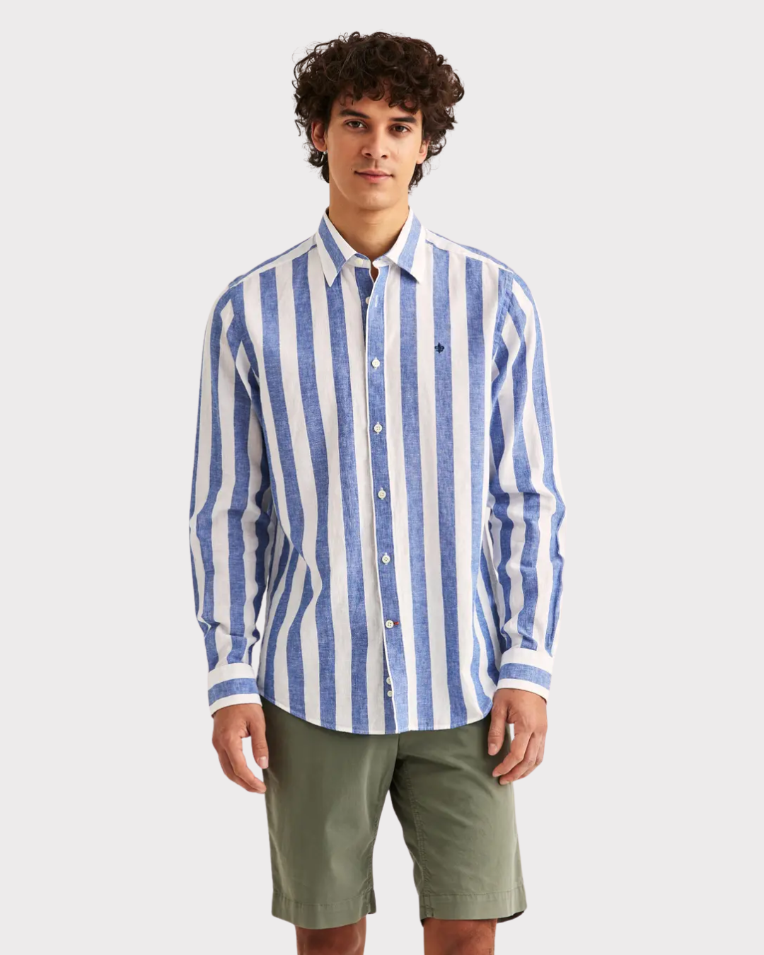 Douglas Linen Mix Stripes Shirt Classic Fit-Skjorte-Morris-Aandahls