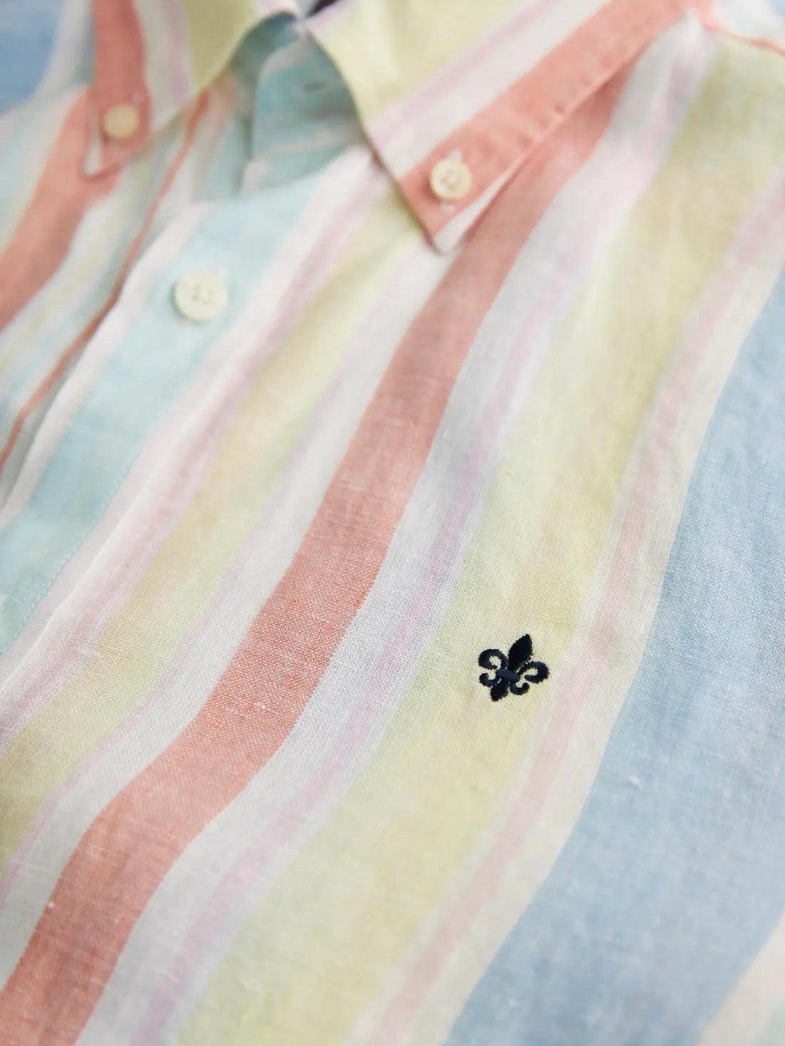happy linen stripe shirt-Skjorte-Morris-Aandahls