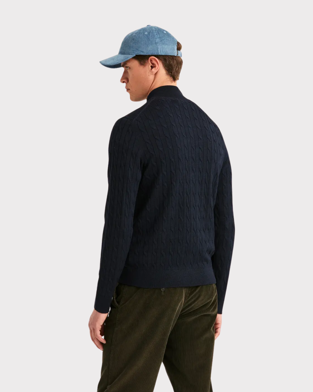 Merino Cable Zip cardigan