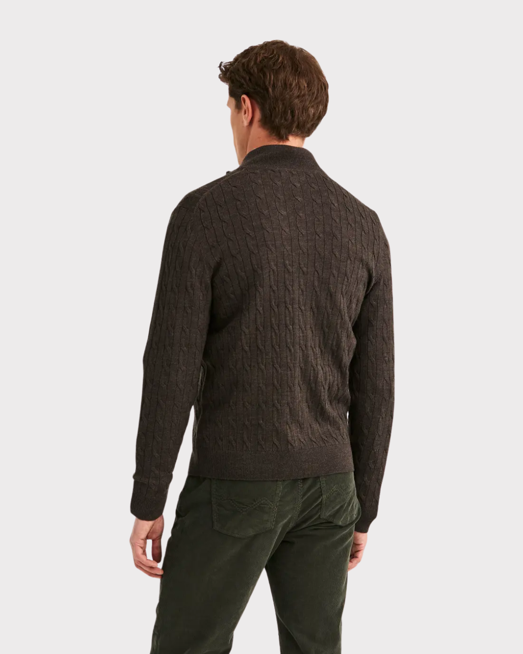 Merino Cable Zip cardigan