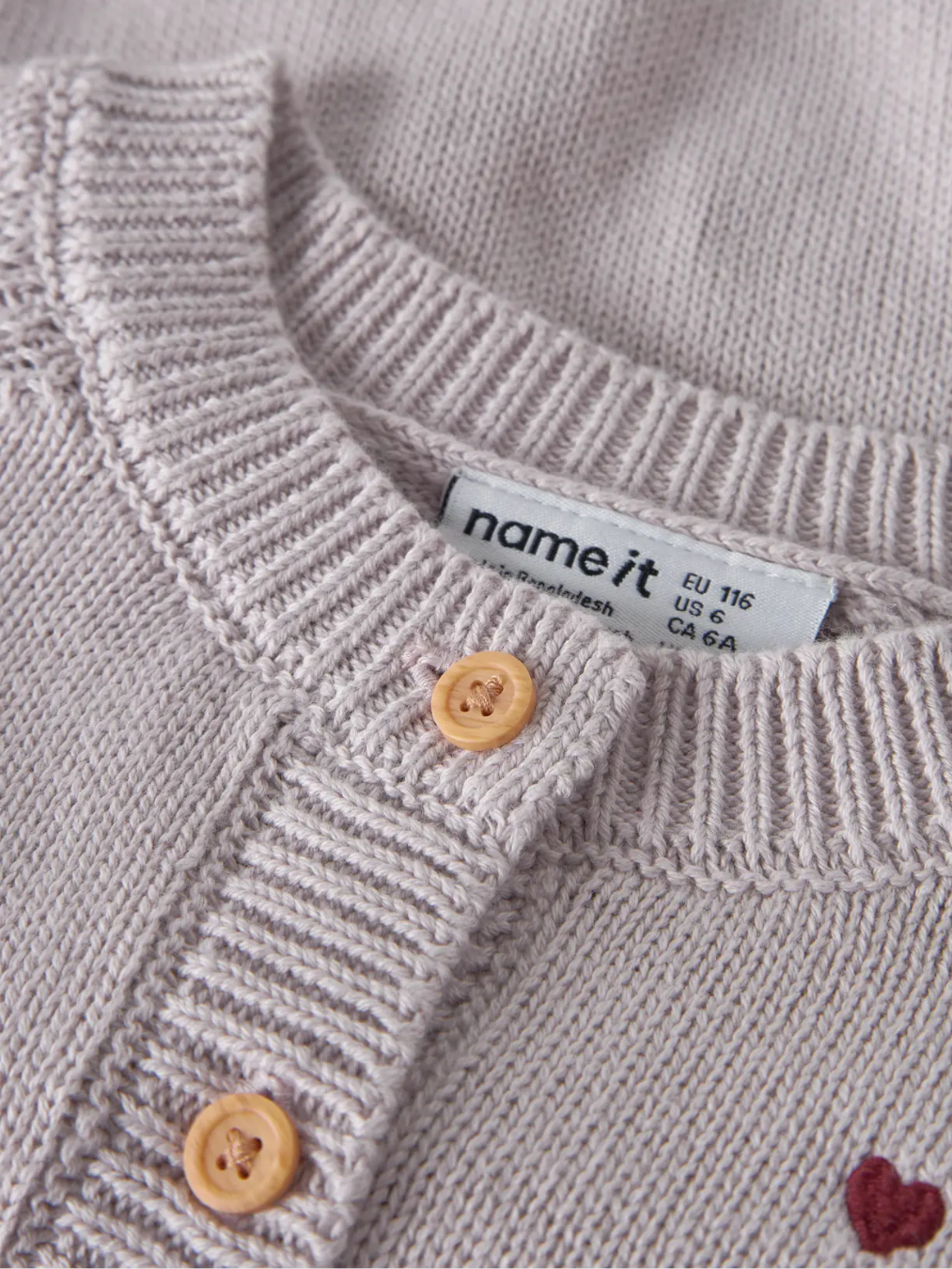 Heart Ls Knit Card-Genser-Name it-Aandahls
