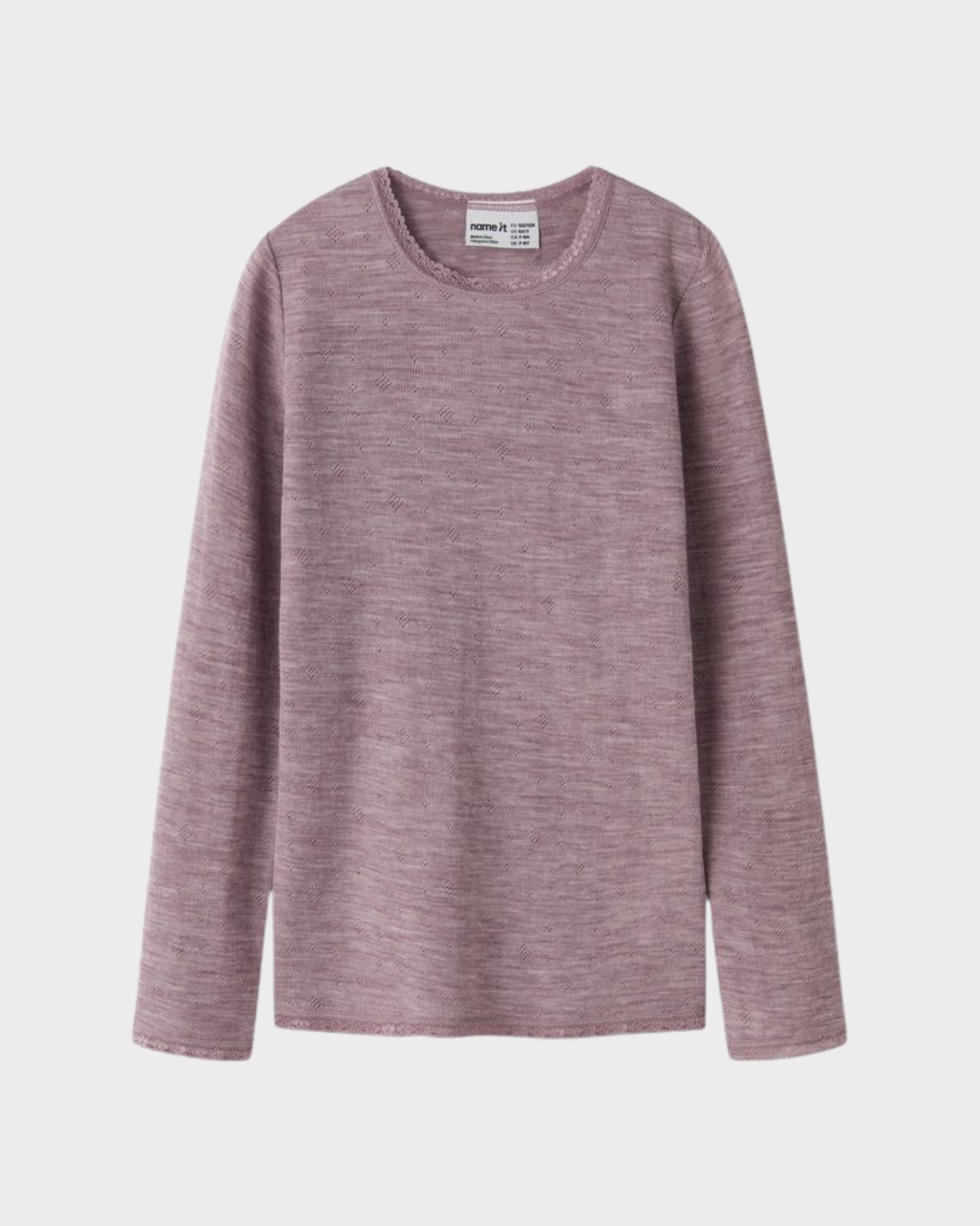 Nkfwang Wool Needle Ls Top Solid