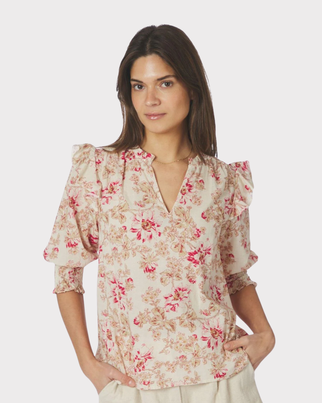 Davina Flower Rose Blouse