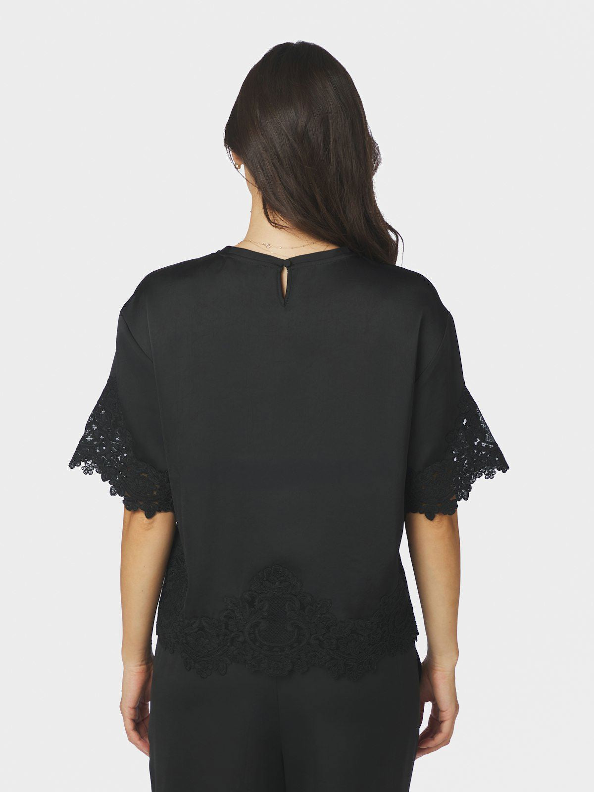 Elle Heavy Sateen Lace Top