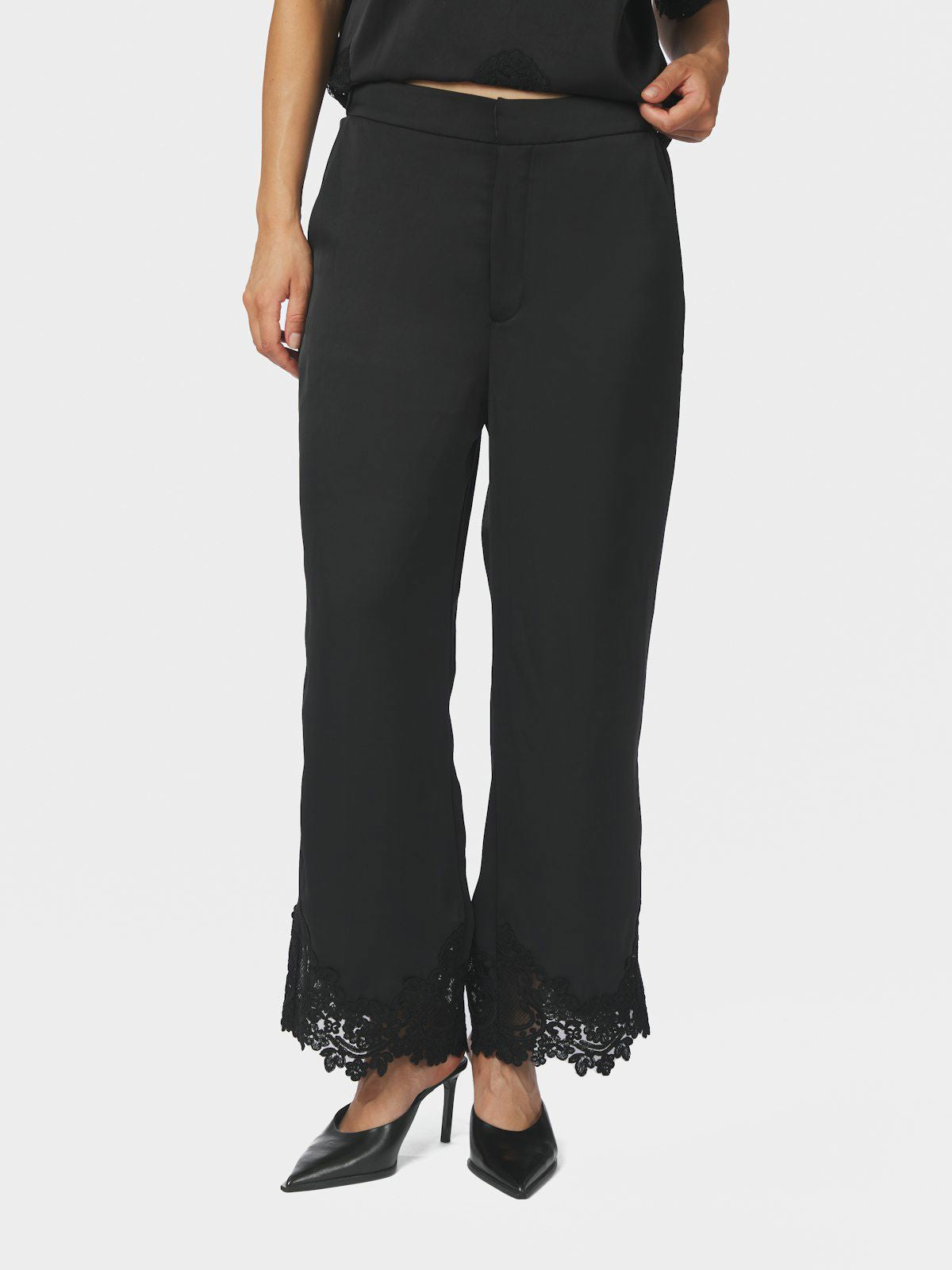 Emery Heavy Sateen Lace Pants