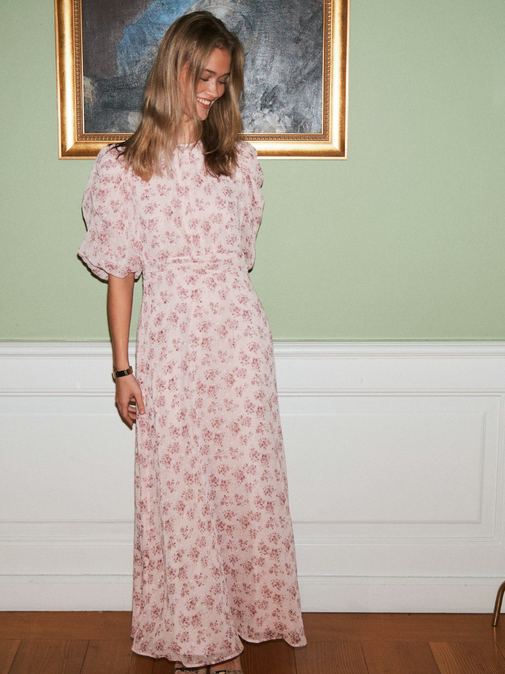Kikka Chiffon Flower Dress-Kjole-Neo Noir-Aandahls