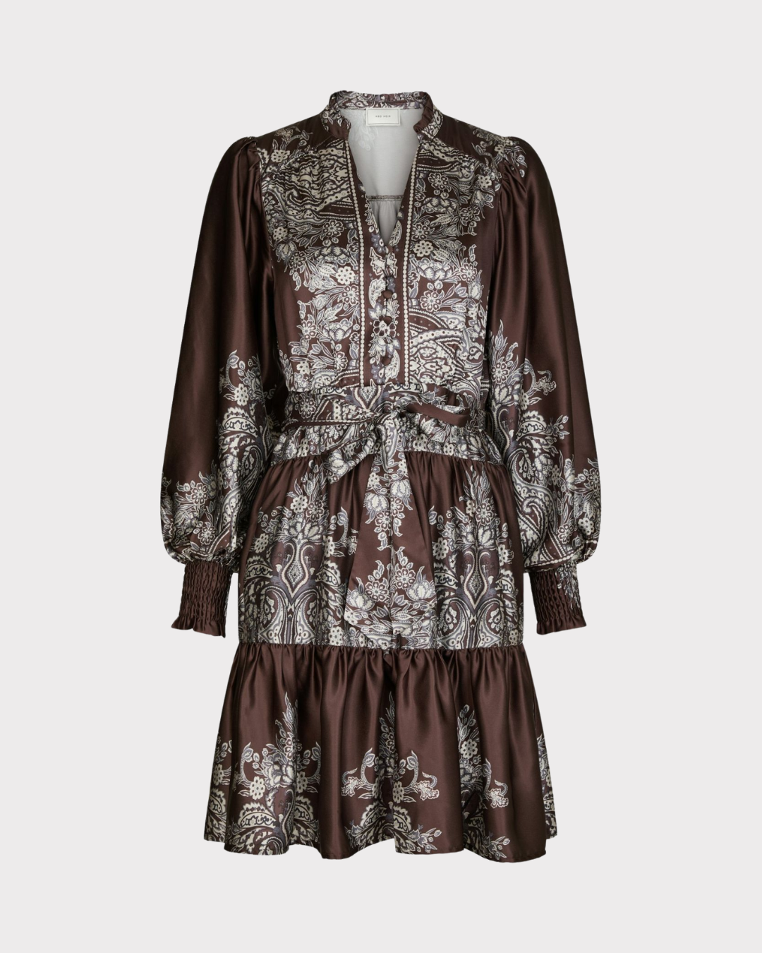 Malfida Paisley Border Dress-Kjole-Neo Noir-Aandahls