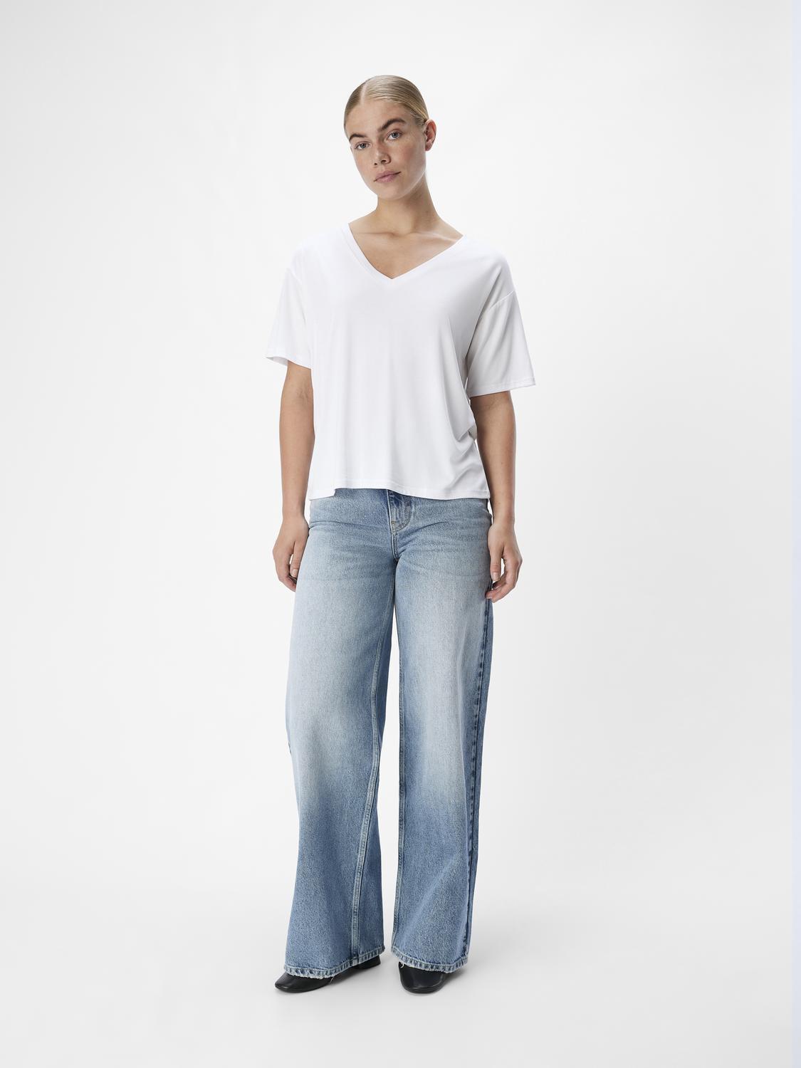 ObjAnnie Re S/S V-Neck Top Noos-Overdel-Object Collectors Item-Aandahls