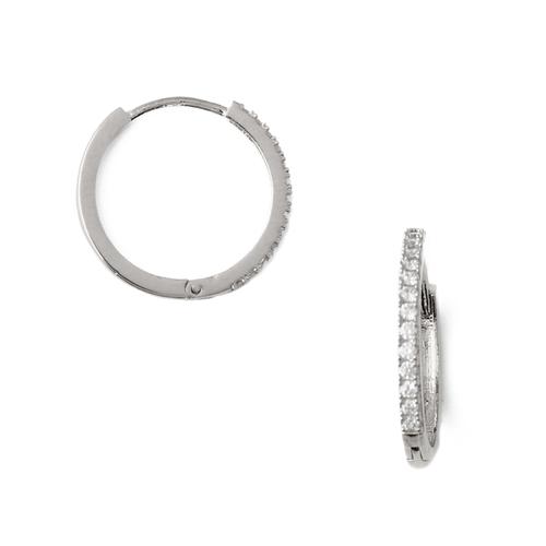 Pave huggie hoops