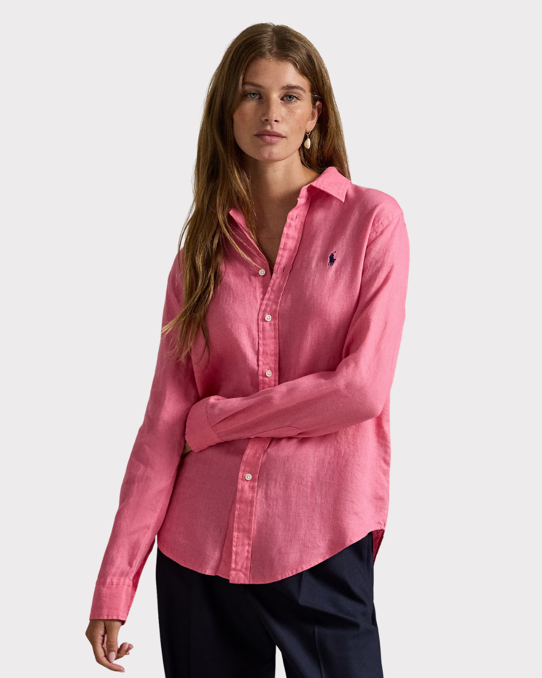 Classic-Long Sleeve-Button Front Shirt