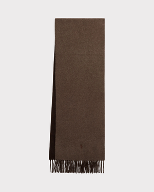 Fringe trim wool scarf