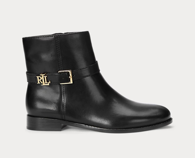 Brooke Burnished leather bootie-Sko-Ralph Lauren-Aandahls