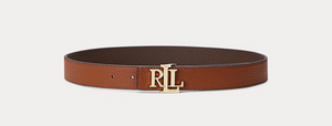 Logo reversible pebbled belt-Belter-Ralph Lauren-Aandahls