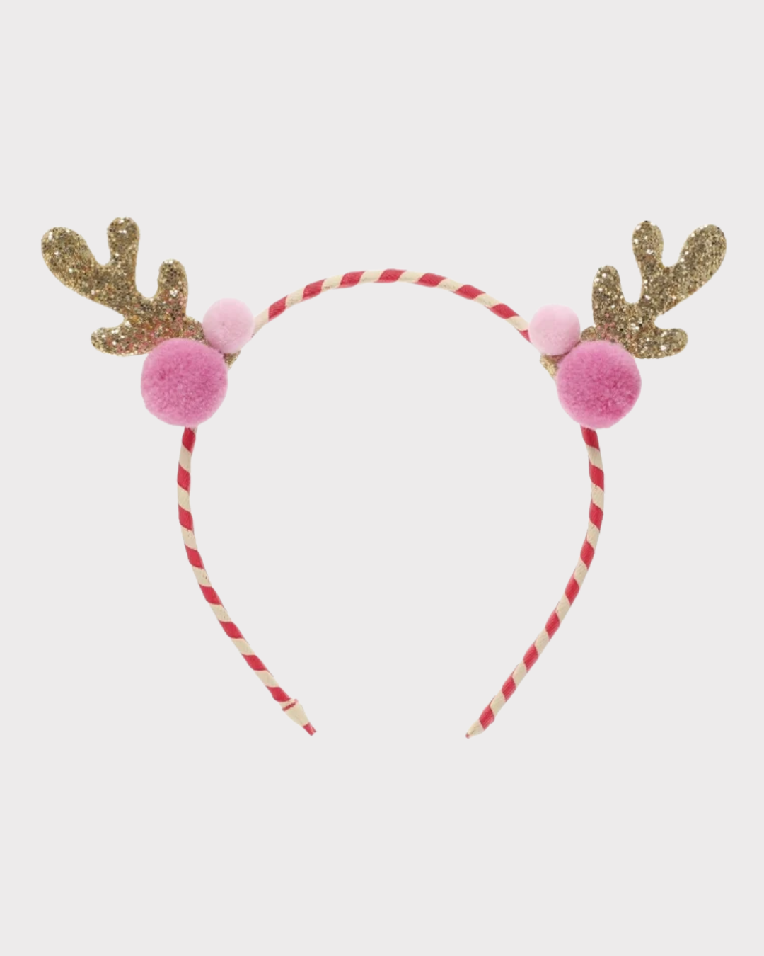 Stripy Pom Pom Reindeer Headband