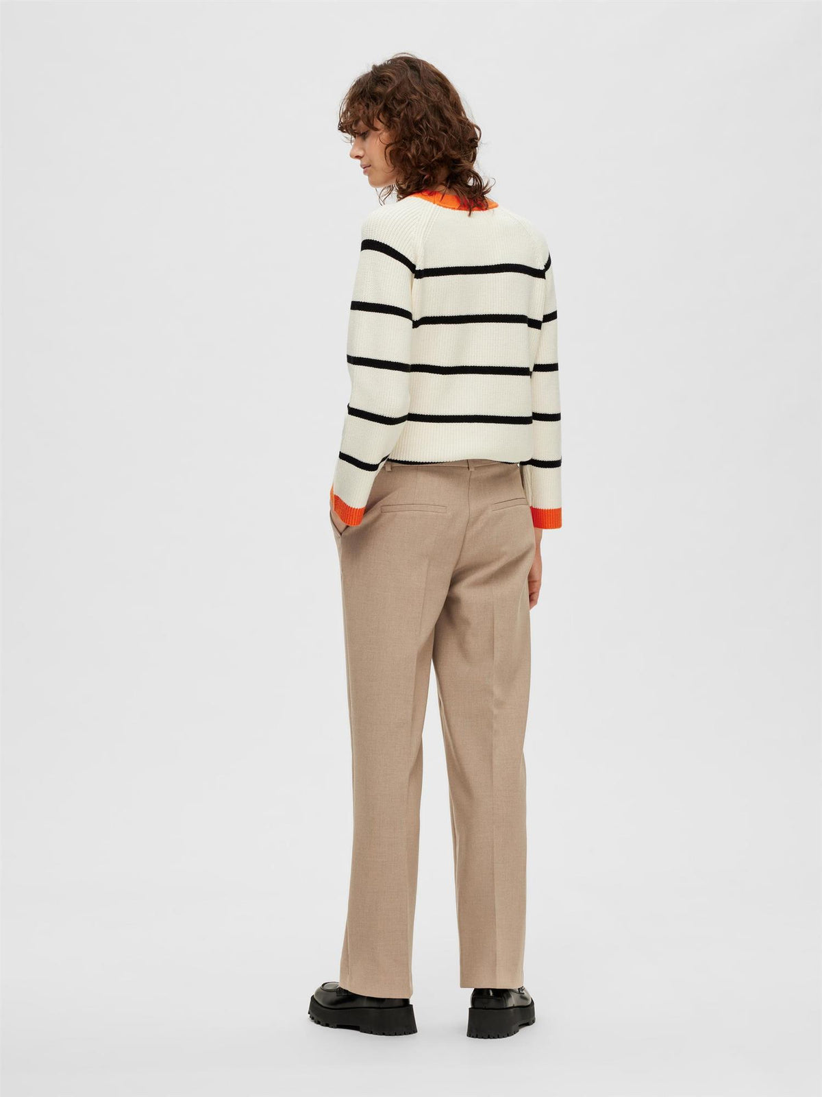 SLFrita MW Wide PANT CAMEL MLG N NOOS-Bukser-Selected Femme-Aandahls