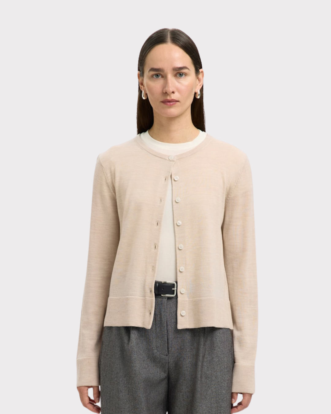 SLFThea LS KNIT MERINO CARDIGAN NOOS-Cardigan-Selected Femme-Aandahls