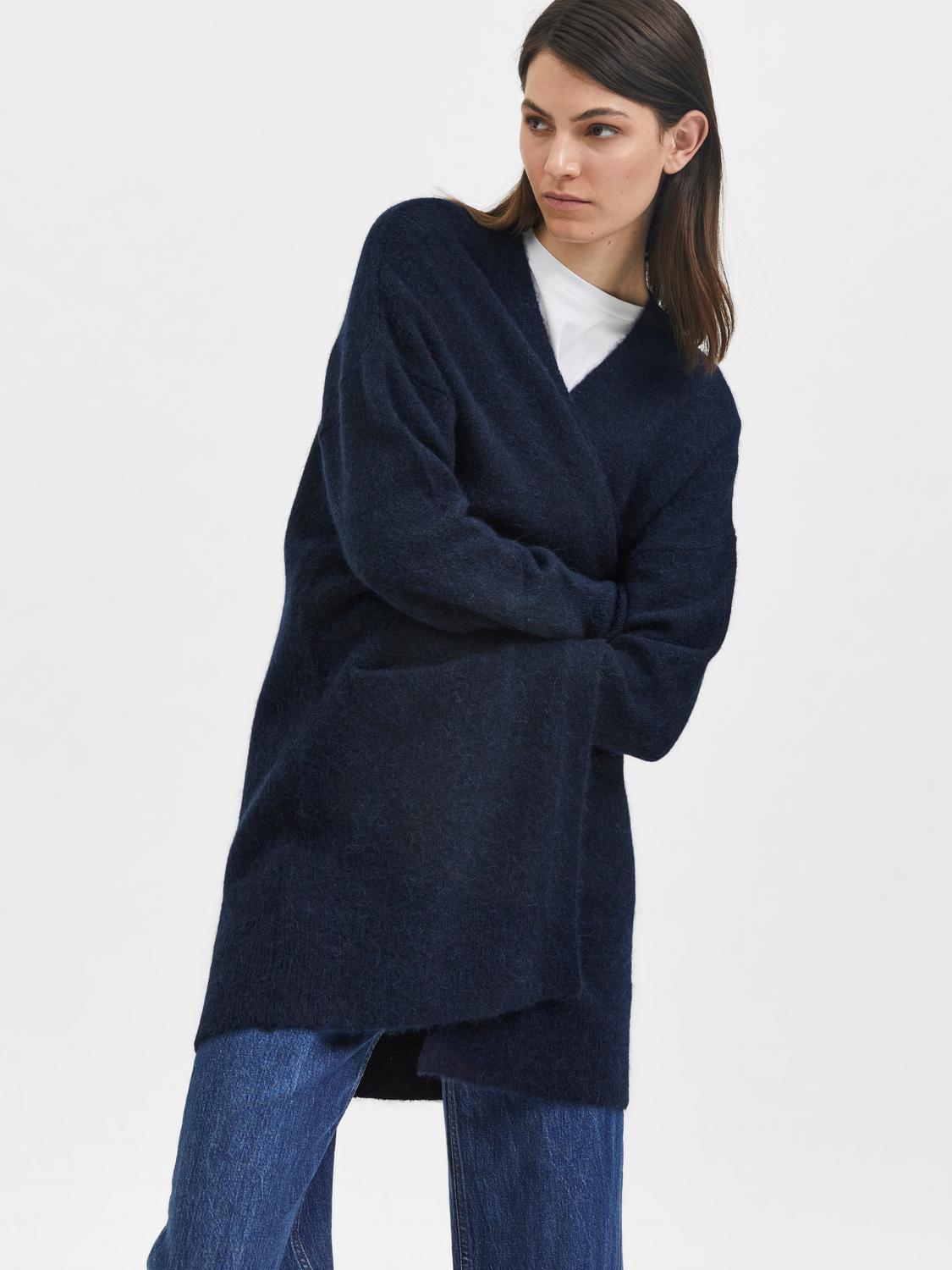 SLFLULU NEW LS KNIT LONG CARDIGAN B NOOS-Genser-Selected-Aandahls