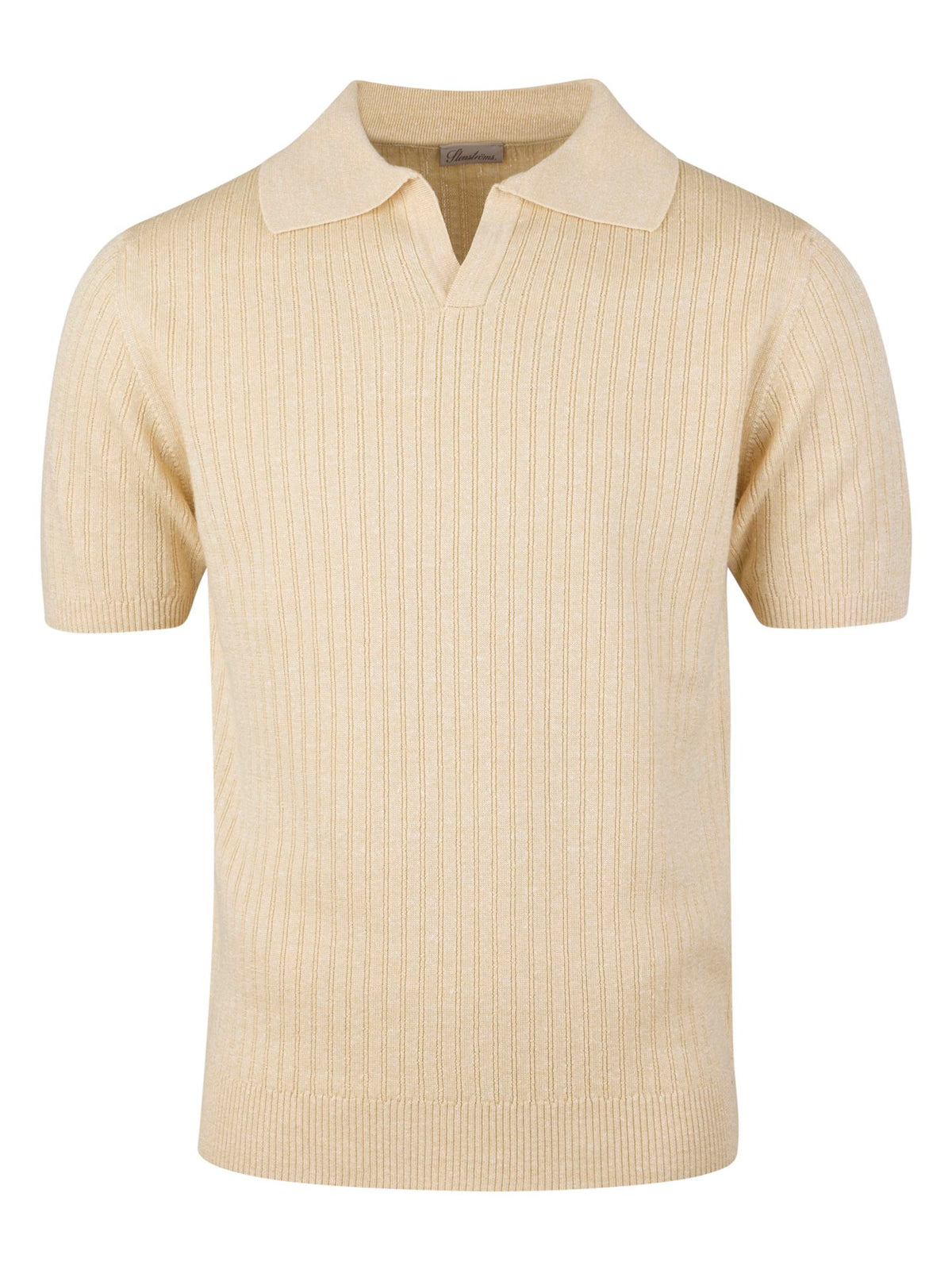 Polo Shirt Knitted Ribbed Linen / Merino Wool