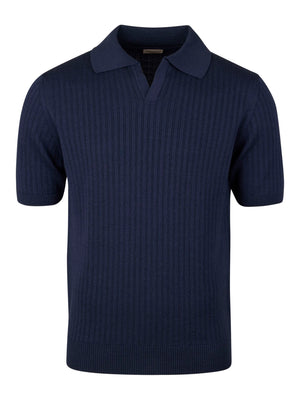 Polo Shirt Knitted Ribbed Linen / Merino Wool