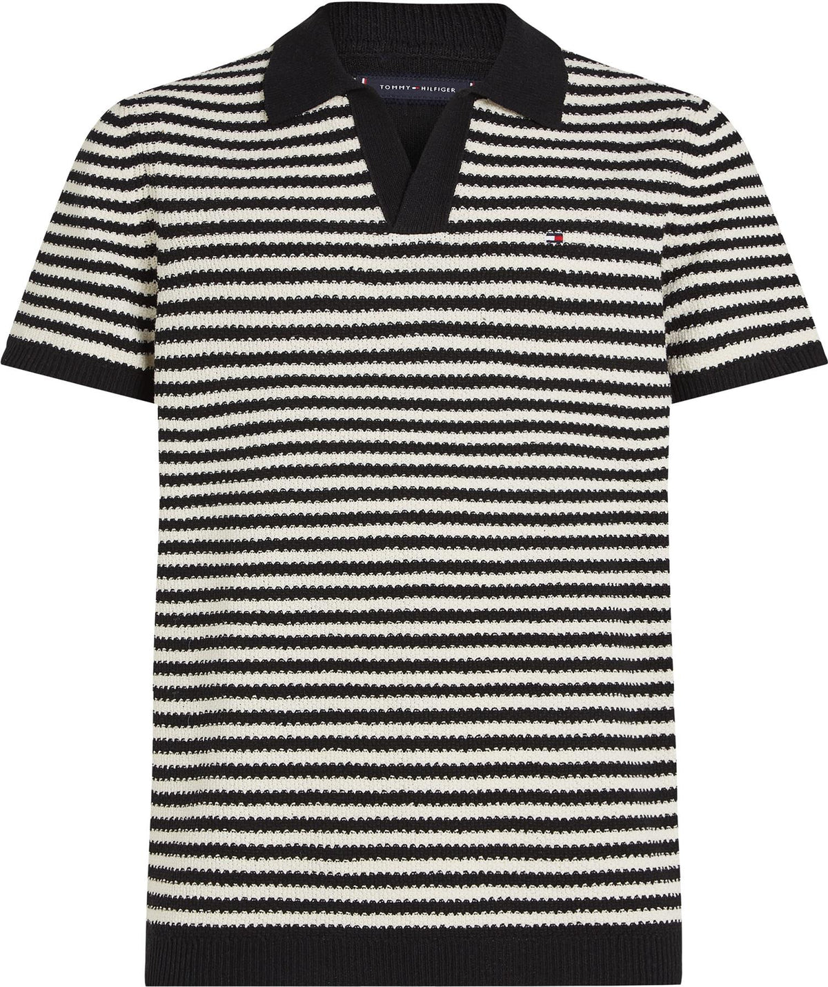 Knitted textured polo-T-shirt-Tommy Hilfiger-Aandahls